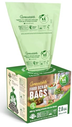 UNNI Lot de 100 sacs compostables compostables - 1 rouleau