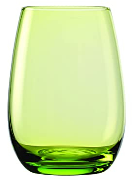 Stölzle Lausitz Wassergläser Elements Grün 6er-Set 465 ml – Allroundgläser für Wasser, Saft & Cocktails – Hochwertige Trinkgläser aus bleifreiem Kristallglas – Spülmaschinengeeignet & stoßfest