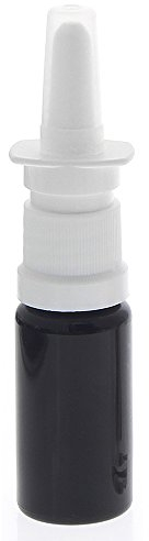 Leere Mironglas Nasenspray-Flasche 10ml mit Fingerzerstäuber, Kosmetex Nasenzerstäuber Violettglas Vaporizer Nasensprühflasche, 1x 10 ml Violettglas