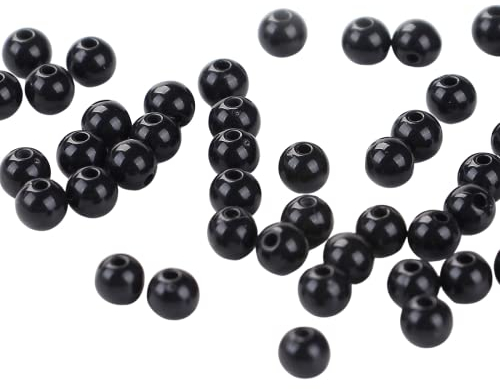 Sadingo Acrylperlen in Schwarz | 5 mm - 500 Stück, Perlen zum Auffädeln, polierte Kunststoffperlen, Bastelperlen, glänzende Acryl-Perlen für DIY-Schmuck, Armbänder und Ketten selber machen, Dekoperlen