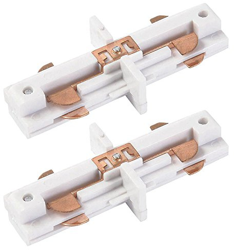 Litecraft Track Butt Connector for Single Circuit Mains Fitting - (White, Pack of 2)