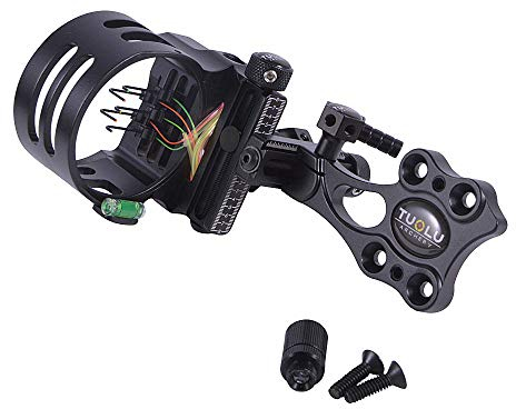 AMEYXGS Bogen Visier 5 Pin Bogenvisier Jagdvisier Mikro Einstellbar Compoundbogen Visiere Bogenschießen Zubehör Linkshänder und Rechtshänder (Schwarz)