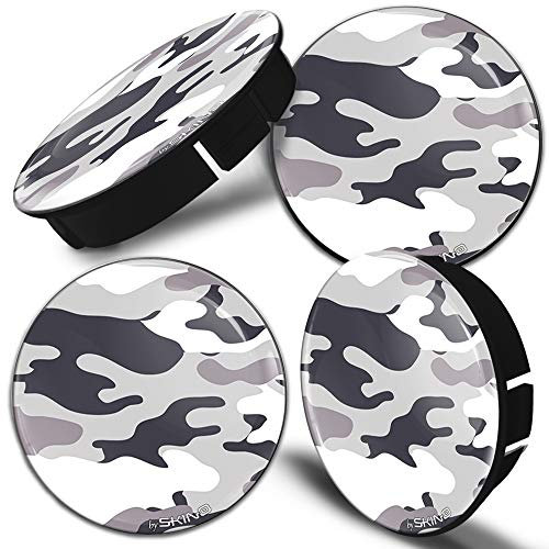 SkinoEu® 4 x 60mm Silikon Nabenkappen Kappen Camouflage Grau Felgendeckel Radkappen Radnabendeckel Nabendeckel Auto Tuning C 22 Z*