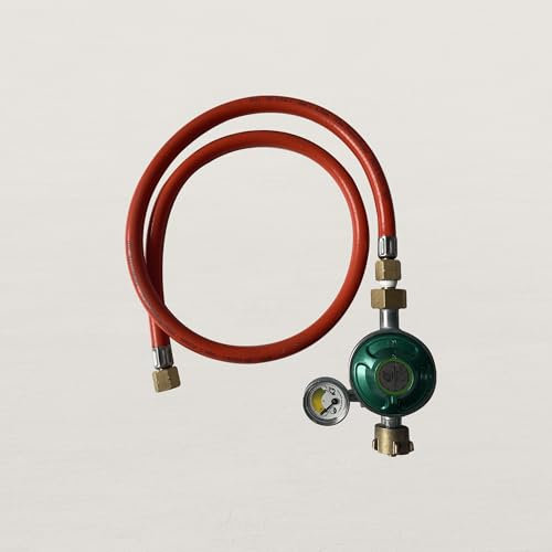 Verycook Tuyau de gaz Butane avec détendeur - Allemagne/Autriche Tuyau en Caoutchouc (Norme Allemagne) Parfaitement adapté pour Usage extérieur Détendeur 30mbar pour Bouteille Butane Inclus