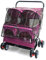 Doppel-Kinderwagen Easy Walk Klappreisewagen für Haustiere & Katzen - Schwarz, Lila - mit Regenschutz