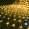 Gresonic Net Fairy Lights Warm White 270LED 3mx3m/9.84ftx9.84ft 8 Mode Timer Mains Powered IP44 Waterproof Christmas Mesh String Lights Indoor & Outdoor Bushes Decorations