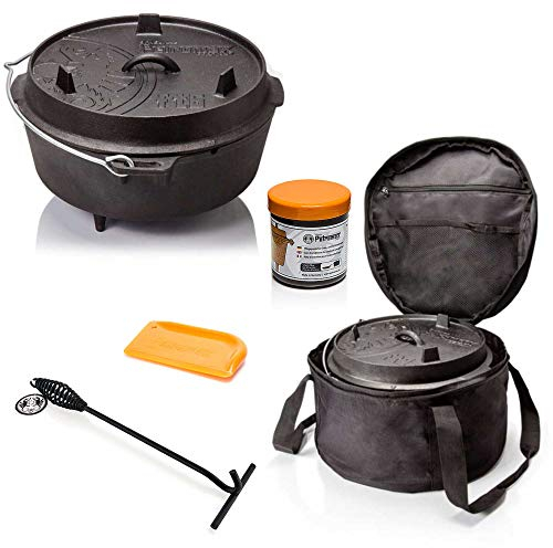 Petromax Feuertopf Starterset ft6 mit Tasche inkl. Deckelheber Schaber Einbrennpaste Dutch Oven