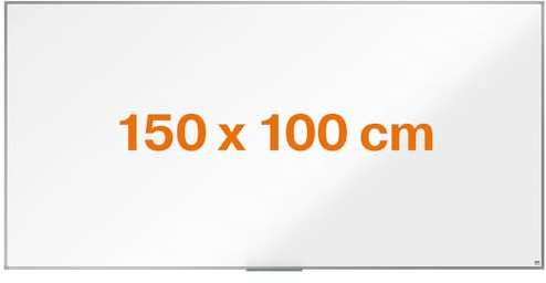 Nobo Basic Whiteboard, 150 x 100 cm, magnetisch, trocken abwischbar, Magnettafel mit Aluminiumrahmen, Eckmontage im Quer- oder Hochformat, inkl. Stiftablage – Amazon Exklusiv