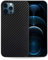 doupi UltraSlim Hülle kompatibel für iPhone 12 Pro Max (6,7 Zoll), Carbon Fiber Look Ultra Dünn Handyhülle Cover Bumper Schutz Schale Case Schutzhülle, Kohlefaser Optik schwarz
