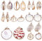 SUNNYCLUE 1 Box 20pcs 10 Styles Natural White Cowrie Seashells Pendant Conch Shells Plated Charms shells de breloques for Necklace Bracelet Earring Making Perles de Coquillage Naturel
