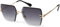 styleBREAKER Damen Sonnenbrille ohne Rahmen mit eckigen Polycarbonat Gläsern und Diamantschliff | UV400 Verlaufstönung | Metallbügel verstellbare Nasenpads, Gestell Gold/Glas Grau Verlauf