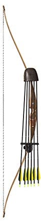 YAK Archery Bogenschießen Traditioneller Anbauköcher aus Leder für 6 Pfeile Langbogen, Recurvebogen, Jagdrecurvebogen (Hellbraun)