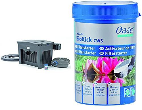 Oase BioSmart Set 18000 Durchlauffilterset & Starterbakterien für Teichfilter AquaActiv BioKick, 200 ml
