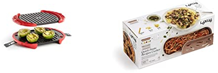 Lékué 0220600R14 Microwave Grill XL, Parrilla para microondas, Acero Inoxidable + Recipiente Quick Pasta, 1500 ml, Polipropileno