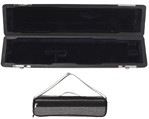 Flötenetui, Leder Flute Etui Hülle Oxford Tuch Baumwolle Grau Hüllen Hülle für 16 Loch Flöten