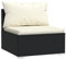 vidaXL Garten Mittelsofa mit Kissen Modular Gartensofa Sofa Lounge Gartenmöbel Einzelsofa Outdoor Terrasse Balkon Schwarz Poly Rattan