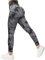 TAYOEA Damen Tie Dye Scrunch Leggings Yoga Lange Leggings Slim Fit Fitnesshose Sporthosen Blickdicht Sport Yogahose Nahtlos Push up Leggings Hohe Taille Übung Fitness Joggen, Tie Dye Schwarzgrau,L