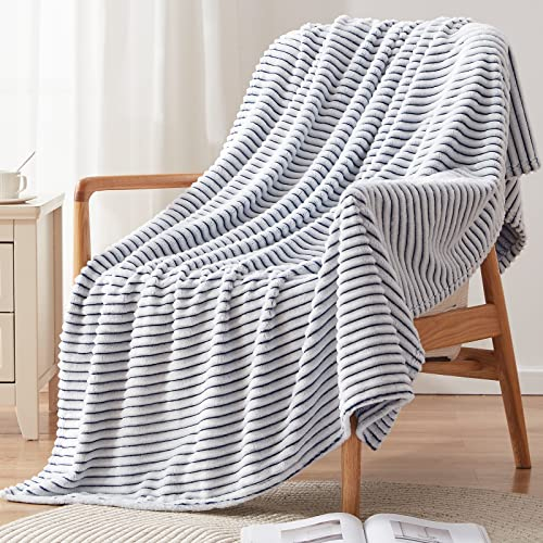 EMME Kuscheldecke Flauschig Decke, Fleece Überwurfdecke, weich, Plüsch, warme und gemütliche Decke, 3D-Touch-Erlebnis, perfekt für Bett, Couch und Sofa, Stuhl (Marineblau, 127,7 x 152,4 cm)