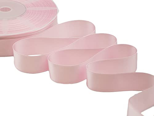 Furlanis - Ruban Satin Double Face, Tissu Italien - Rose Bébé, 25 mm x 25 m
