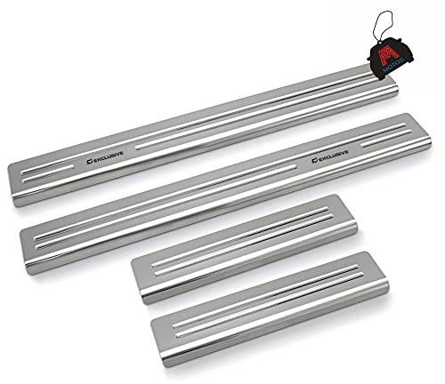 Brillance Baguettes de seuil en acier inoxydable pour Volkswagen Passat B6B6 CCB7 2005-2014 4 -porte. Confort de conduite accru grâce aux plaques de seuil résistantes aux acides - Protection cont