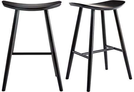 Miliboo Barhocker schwarz H65 cm (2er-Set) DEMORY