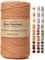 Likeecords Makramee Garn Geflochten 3mm x 100m,100% Natürliches Baumwollschnur Makramee-Schnur, Makramee-Seil, Bunte Bastelkordel aus Baumwolle für Taschen, Wandbehänge (leicht gebräunt)