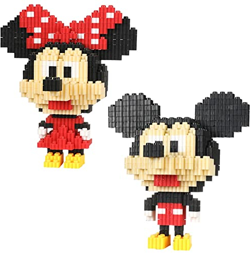 Miniatur Bausteine Puzzle, Cartoon Nano Baustein, Minnie Building Blöcke Kinder Bausteine Mini DIY Gebäude Lernspielzeug Nette 3D Modell Bausteine für Kinder Geburtstags Geschenk