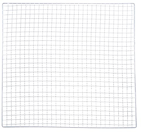 sourcing map Square BBQ Grill Net 40x40cm Galvanized Iron Barbecue Mesh Mat for Baking Smoking Charcoal Grilling Roasting