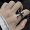 Inateannal Punk Kreuz Ring Schwarz Kruzifix Ringe Silber Halb Offen Kreuz Ring Metall Fingerringe Retro Einfache Ringe Schmuck Für Frauen Und Mädchen Geschenke