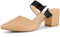 Allegra K Women's Pointed Toe Chunky Heel Dress Mules Pumps Khaki 5 UK/Label Size 7 US