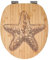 banjado® Hochwertig gravierter Design WC Sitz Bambus Absenkautomatik Muschel 3 / Toilettendeckel mit Absenkautomatik Holz/Bambus Klodeckel/WC-Sitz für alle gängigen Toiletten