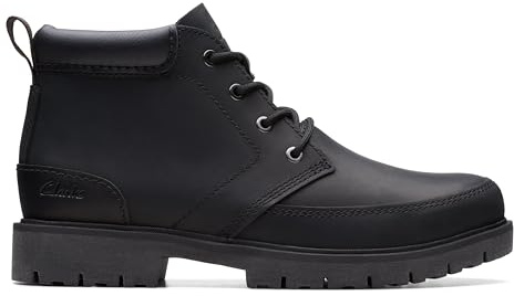 Clarks Herren - Boots Rossdale Mid in schwarz Glattleder