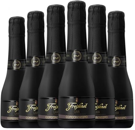 CavaFreixenetBenjamín Cordón Negro Mini Black Brut Cava Reserva Botellín 20 cl Espumoso blanco (Caja de 6 Botellín de 20 cl)