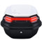 LGVOA Bauletto Moto, Impermeabile Bauletto Scooter per il Casco di Stoccaggio, Baule per Moto con Serratura, Bagaglio per Moto Scooter Motorino, con Piastra di Base (Bianco)