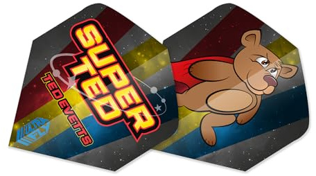 Unicorn Super Ted' Evetts Dart-Flights, Mehrfarbig, Big Wing