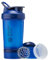 BlenderBottle Shaker Bottle with Pill Organizer and Storage for Protein Powder, Classic V2 ProStak System, 22-Ounce, Blue