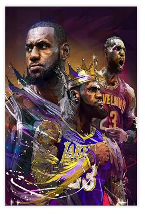 LeBron Poster James Baskerball, Porträt, Kunst, Leinwand, Poster, Wandkunst, Dekordruck, Bild, Gemälde für Wohnzimmer, Schlafzimmer, Dekoration, ungerahmt: 30 x 45 cm