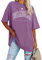 Ebifin Oversize T Shirt da donna vintage a maniche corte, scollo rotondo, los angeles, top casual, casual, basic estivo., Lilla, S