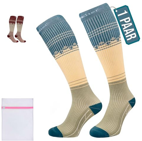 360 RELIEF Chaussettes de Compression 15-20 mmHg - 1 Paire Chaussettes de Contention Classe 1 Femme et Homme - Soutien Quotidien pour Course à Pied, Voyage, Sport - L/XL Avec sac de lavage en filet