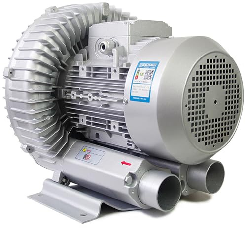 JINGEDD Soplador regenerativo, Bomba de vacío Industrial monofásica de Alta presión de 120 W-1100 W, soplador de vórtice para soplado de Aire o aireación de Aguas residuales por succión,1100W/1.48HP