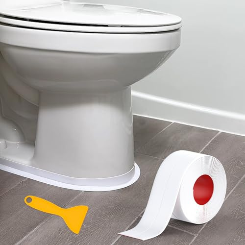 Digtokore Bath Sealant Strip, 1 Roll Caulk Strip Bathroom Sealant Tape | Waterproof White Self Adhesive Bath Seal for Bathroom, Toilet, Bathtub, Kitchen, Shower, Wall Floor, Sink with Sealing Tool
