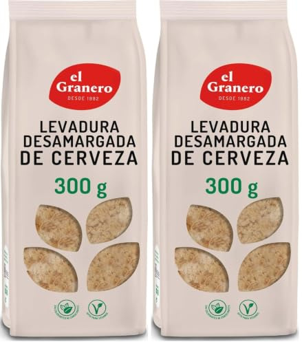 El Granero Integral - Levadura de Cerveza Desamargada - 300 g - Rica en Vitaminas, Minerales y Aminoácidos - Ideal para el Cuidado de la Piel - Propiedades Probióticas - Apta para Veganos