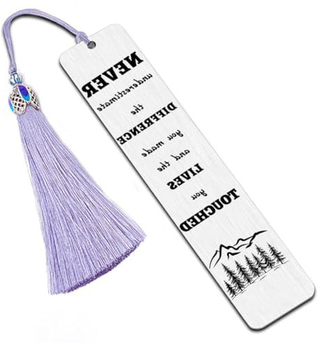 UNICRAFTALE Inspirierendes Lesezeichen Edelstahl Lesezeichen Never Underestimate The Difference You Made Metall Lesezeichen Mit Gravur Und Quaste Für Lehrer Studenten Bücherliebhaber Geschenke
