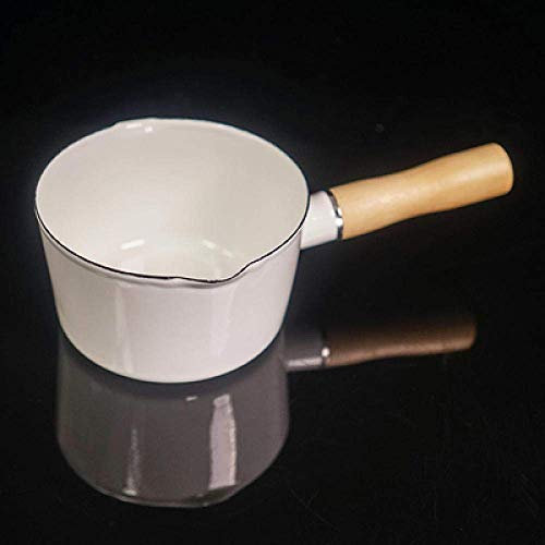 Petite casserole à lait en émail blanc facile à nettoyer Ustensile de cuisine restaurant