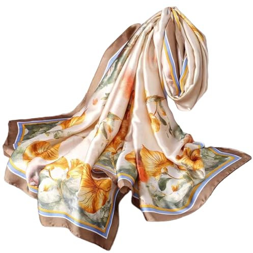 FAIRYGATE Halstücher für Damen Schal Warm Frühling Herbst Winter Tücher Bunt XL Stola Seidentuch Satin Schals Scarf Winterschal Seidenschal Damen Elegant 82033