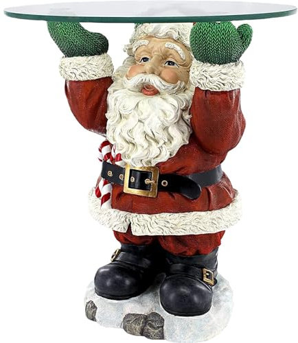 Statuette di Babbo Natale, vassoio da cameriere di Babbo Natale, scultura in resina, ornamento artigianale, decorazione natalizia per snack di frutta, tavolo domestico per interni