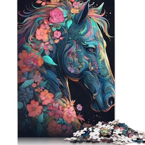Puzzle mit 1000 Teilen, Fantasie-Pferde-Puzzle für Erwachsene, Kartonpuzzle, tolle Geschenke für Weihnachten, Größe 38 x 26 cm