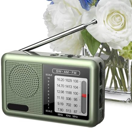 Pequeña Radio De Onda Corta,Radio Portátil Recargable - Radio portátil de Onda Corta Am FM Radio meteorológica | Equipo de Audio Gran recepción Auriculares Jack Transistor Radio para Viajes