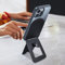 Phone Tripod Stand, Compatible with Mag-safe, iPhone Holder for Desk, Pocket Snap Phone Stand, Wallet Tripod Stand (Metal Ring Included) - Black