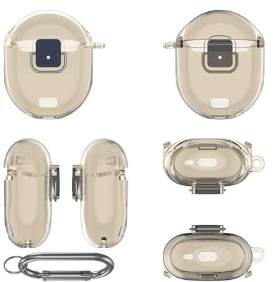 Earbuds TPU Case Cover Compatible for Google Pixel Buds Pro 2, Earphone Headphone Cases Hard Shell Ear Buds Box Headset Carrying Storage Sleeve with Hook(Case Only) (Transparent Gray)